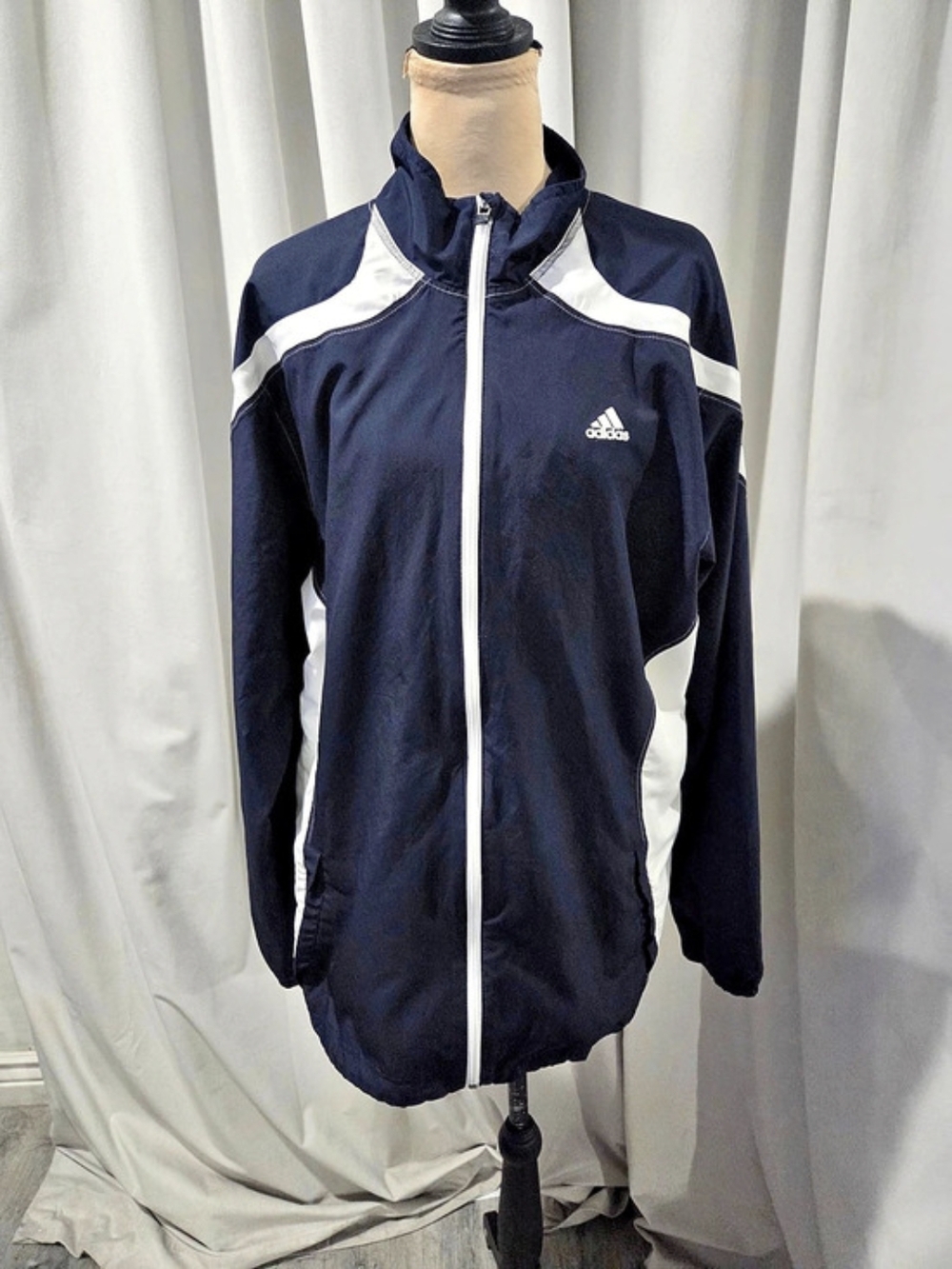 adidas Color Block Navy Track Jacket Unisex Size Medium